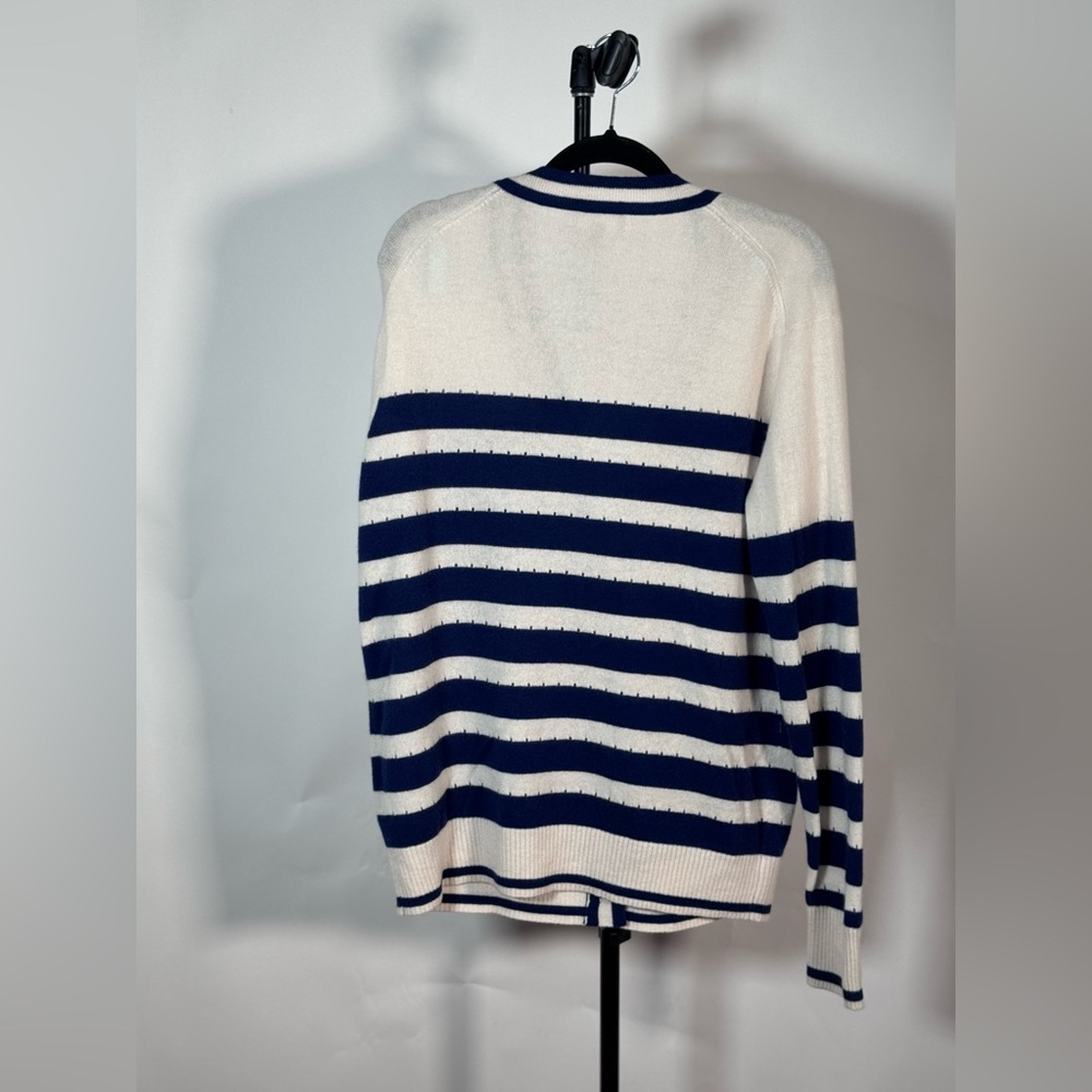 NWOT JCrew Cashmere cardigan in sailor stripe - Picture 3 of 5